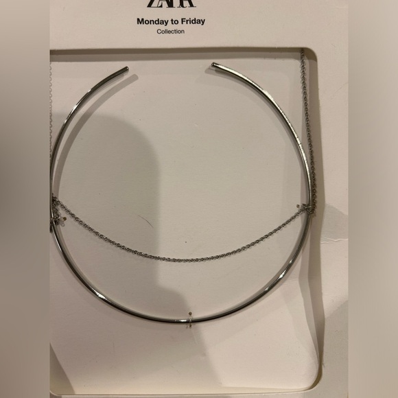 ZARA Silver Rigid Chocker and Necklace NEW - Picture 1 of 1